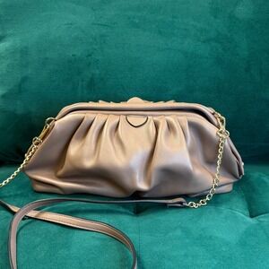 Clutch Crossbody Bag‎ Ruched Chain Strap Evening Wedding Party Purse